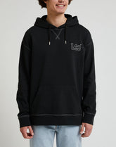 Lee Loose Seasonal Hoodie Męska Bluza Z Kapturem Kangurka Washed Black Ll26fton 112331482